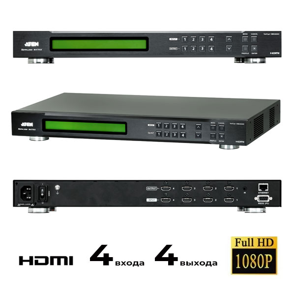 Матричный коммутатор для видеостены 4:4 HDMI Aten VM5404H HD