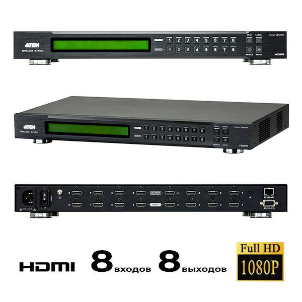 Матричный коммутатор для видеостены 8:8 HDMI Aten VM5808H HD